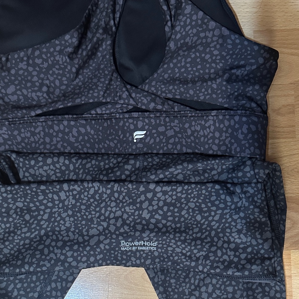 Fabletics Black Patterned Activewear Set - image 3